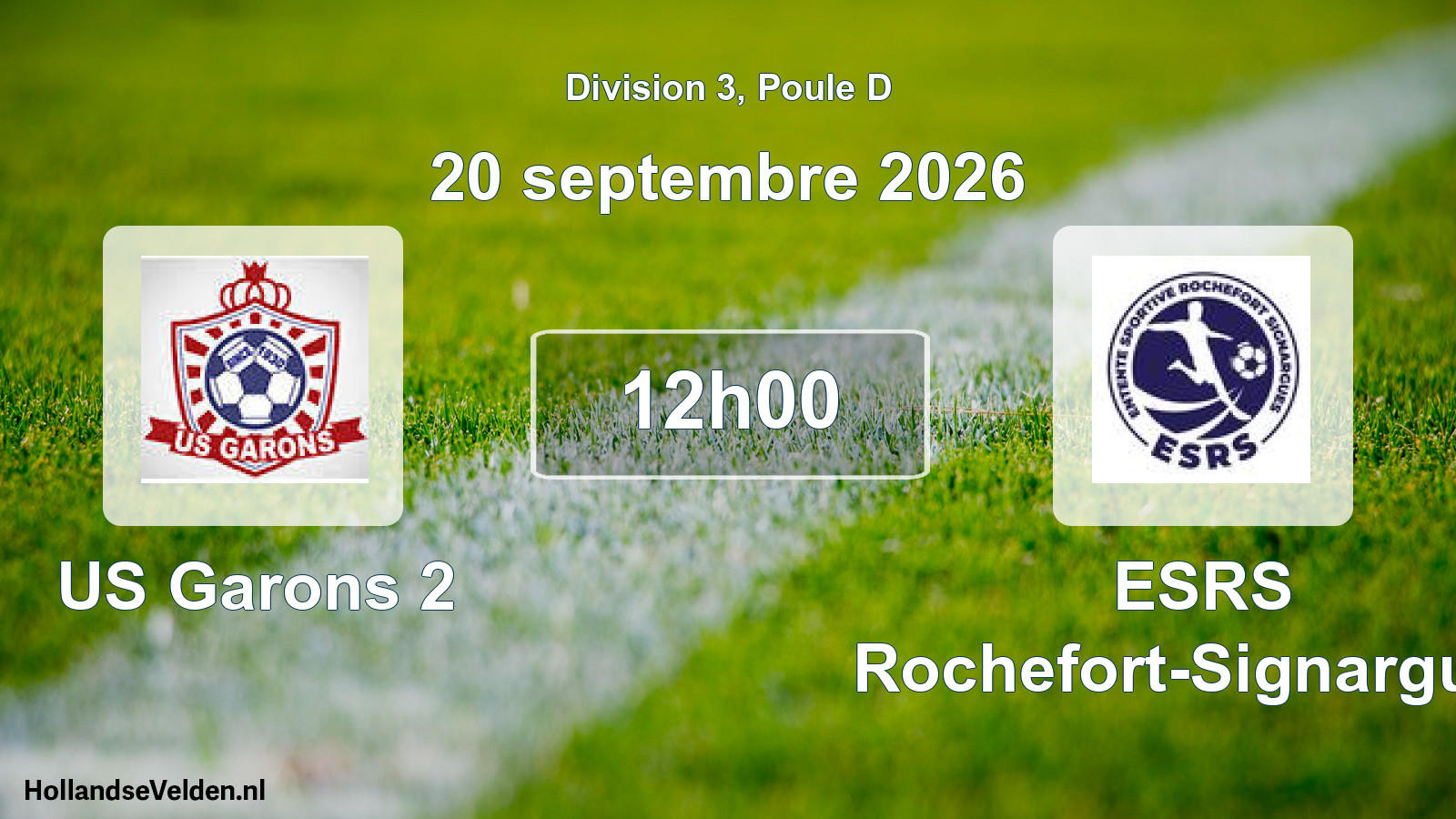 Match programmé: US Garons 2 - ESRS Rochefort-Signargues (20 septembre 2026)