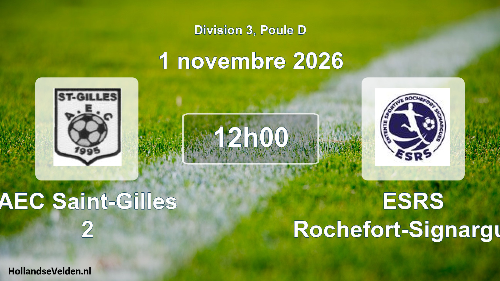 Match programmé: AEC Saint-Gilles 2 - ESRS Rochefort-Signargues (1 novembre 2026)
