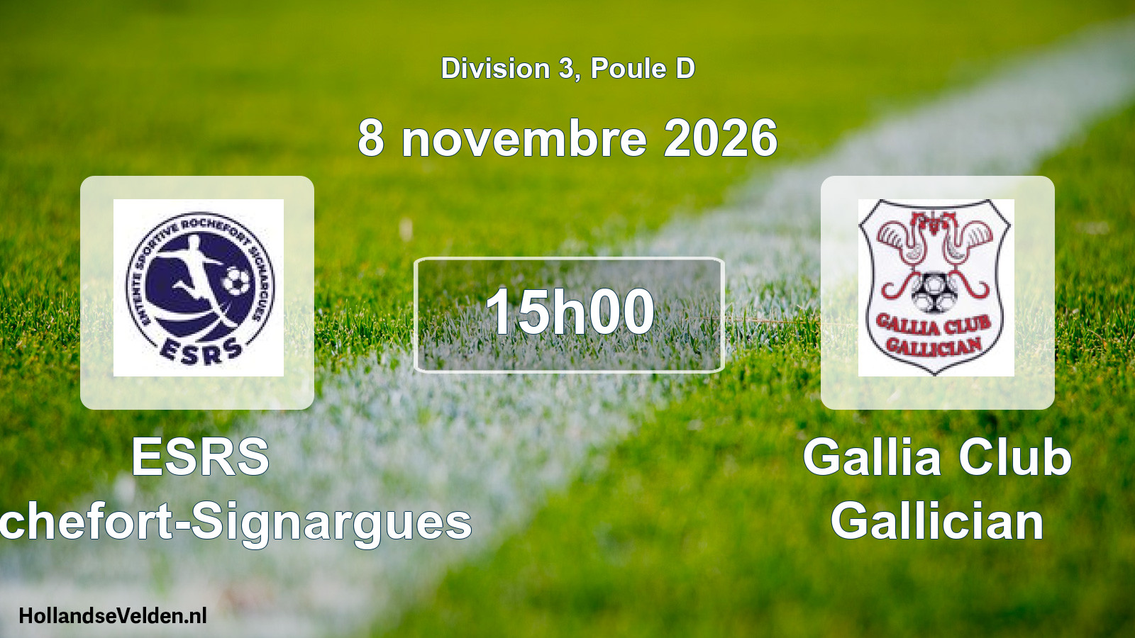 Match programmé: ESRS Rochefort-Signargues - Gallia Club Gallician (8 novembre 2026)