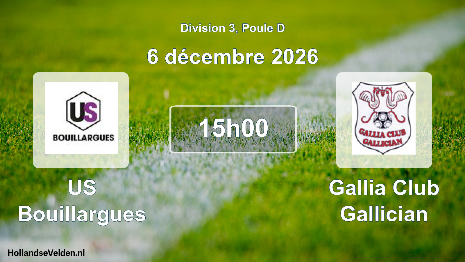 Match programmé: US Bouillargues - Gallia Club Gallician (6 décembre 2026)