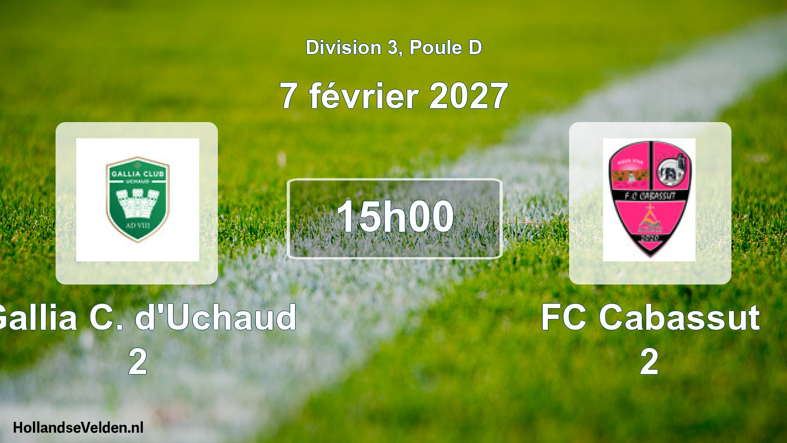 Match programmé: Gallia C. d'Uchaud 2 - FC Cabassut 2 (7 février 2027)