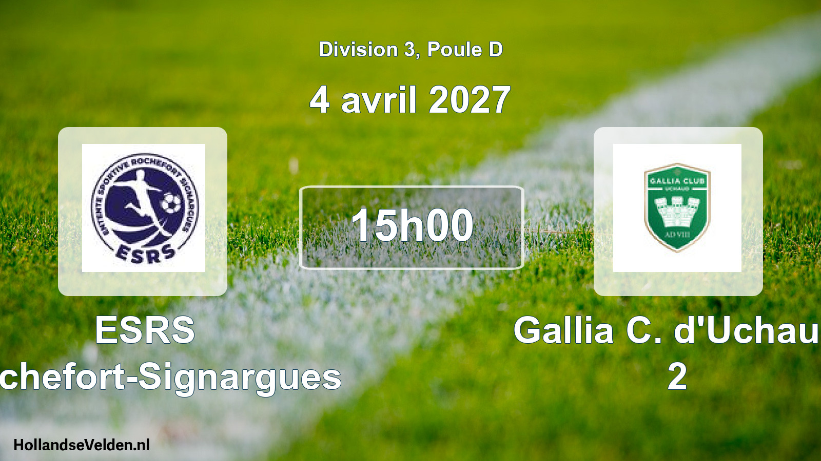 Match programmé: ESRS Rochefort-Signargues - Gallia C. d'Uchaud 2 (4 avril 2027)