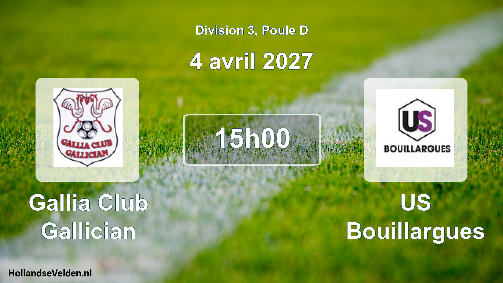 Match programmé: Gallia Club Gallician - US Bouillargues (4 avril 2027)
