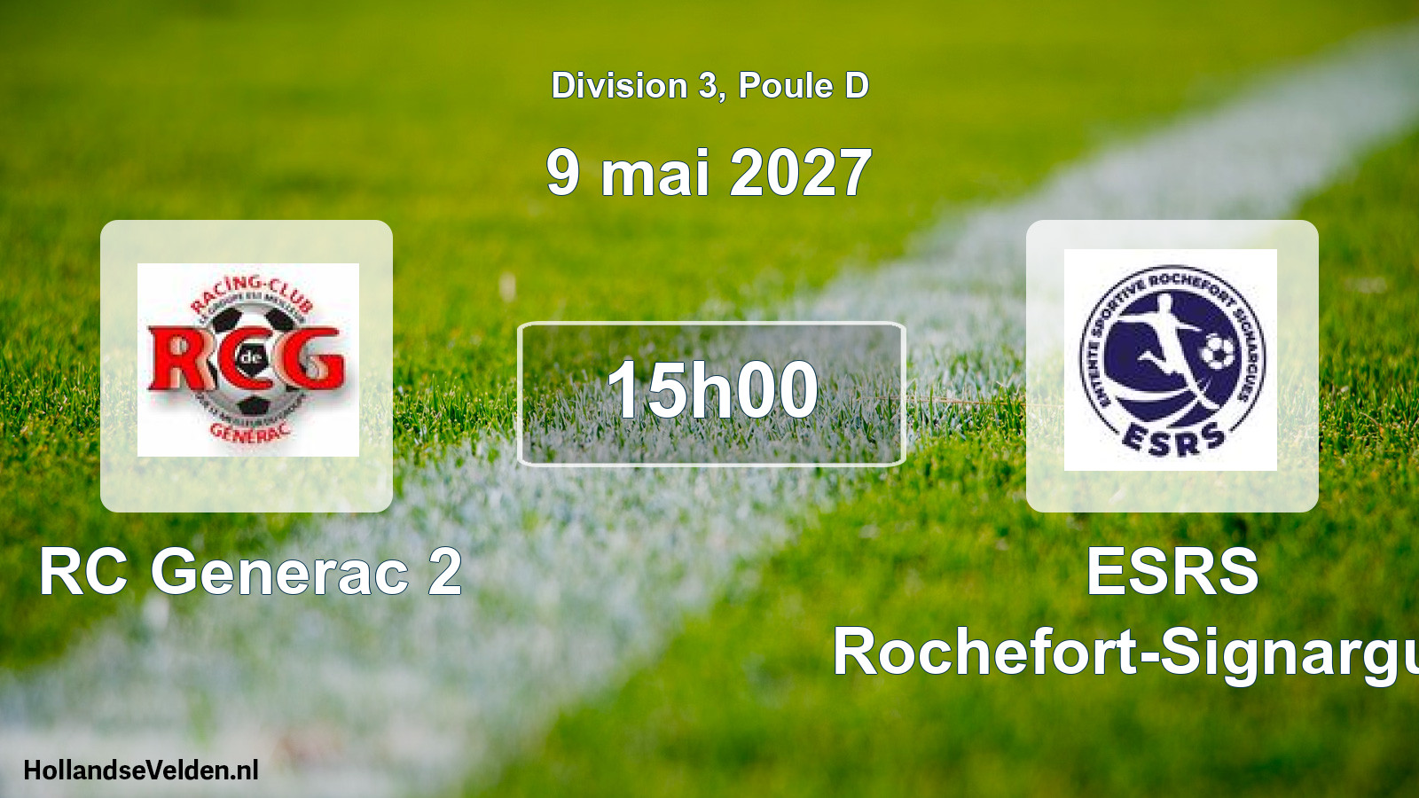 Geplande wedstrijd: RC Generac 2 - ESRS Rochefort-Signargues (9 mei 2027)