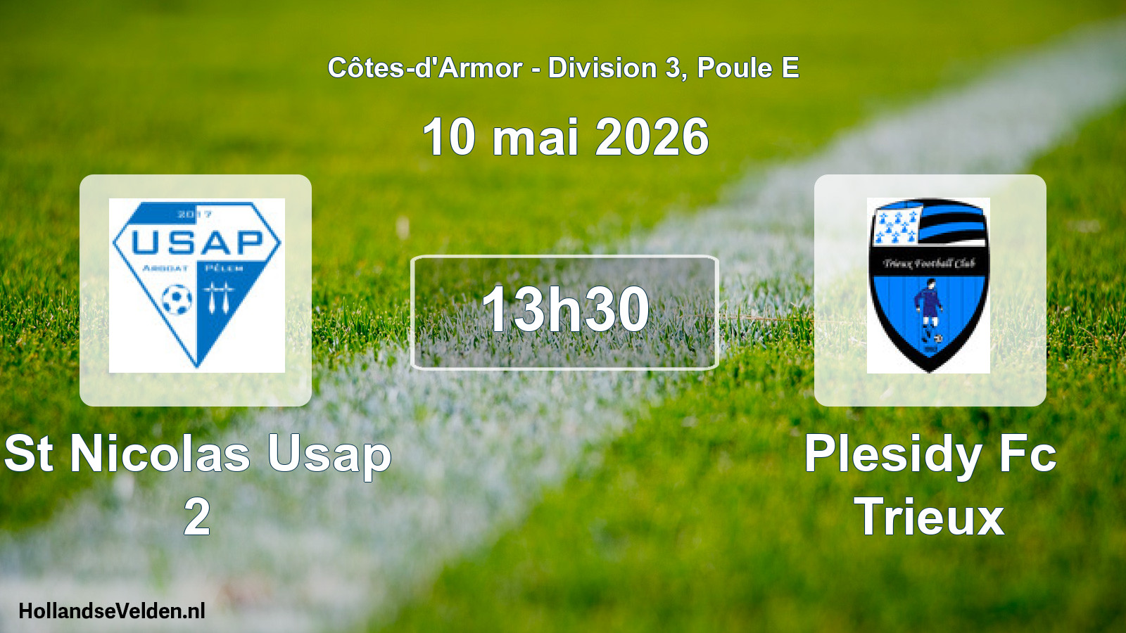Scheduled Match: St Nicolas Usap 2 - Plesidy Fc Trieux (10 May 2026)