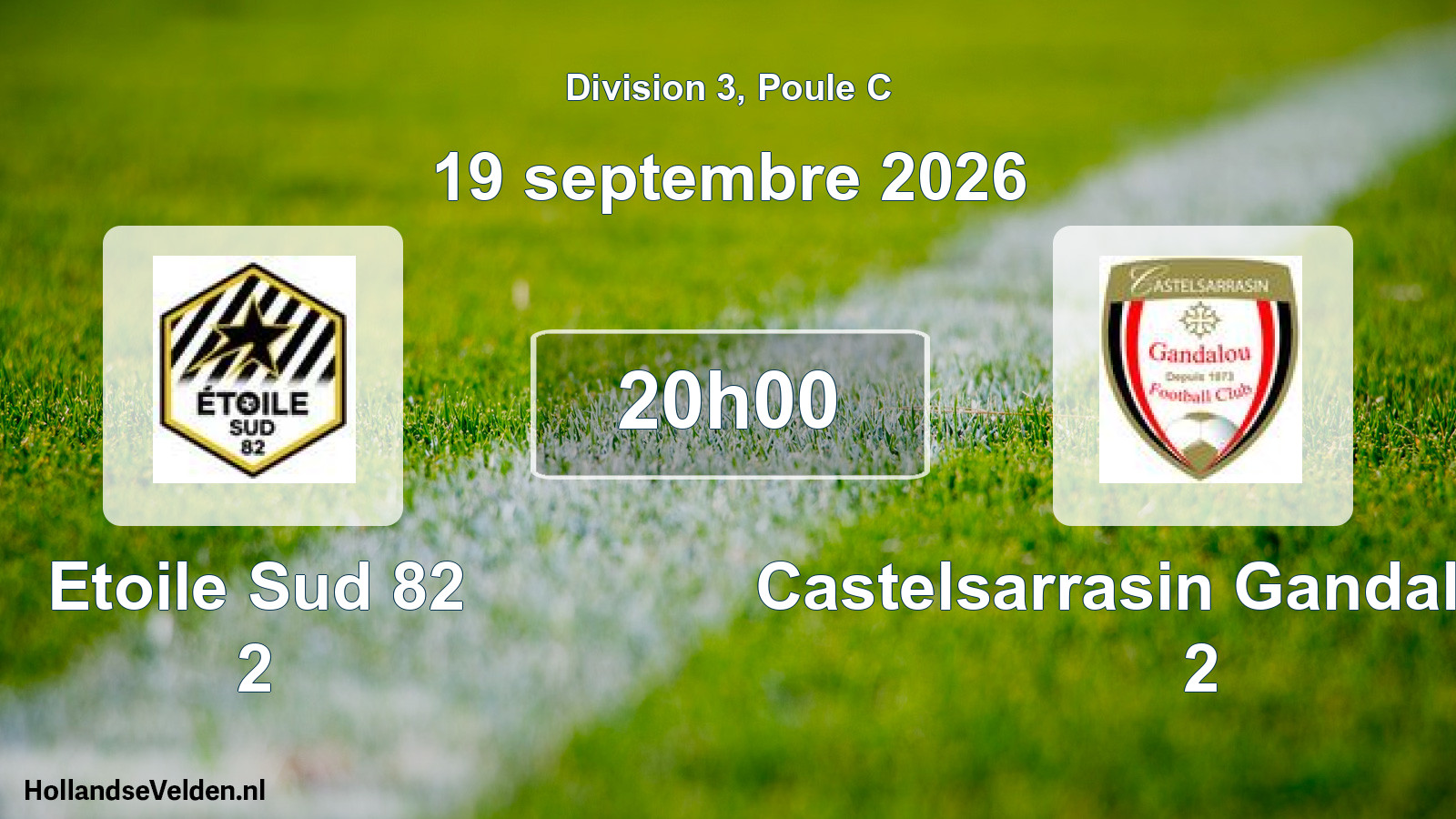 Match programmé: Etoile Sud 82 2 - Castelsarrasin Gandalou FC 2 (19 septembre 2026)