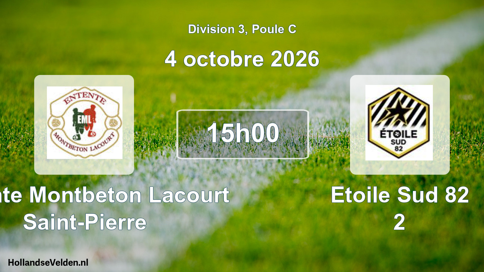 Match programmé: Entente Montbeton Lacourt Saint-Pierre - Etoile Sud 82 2 (4 octobre 2026)