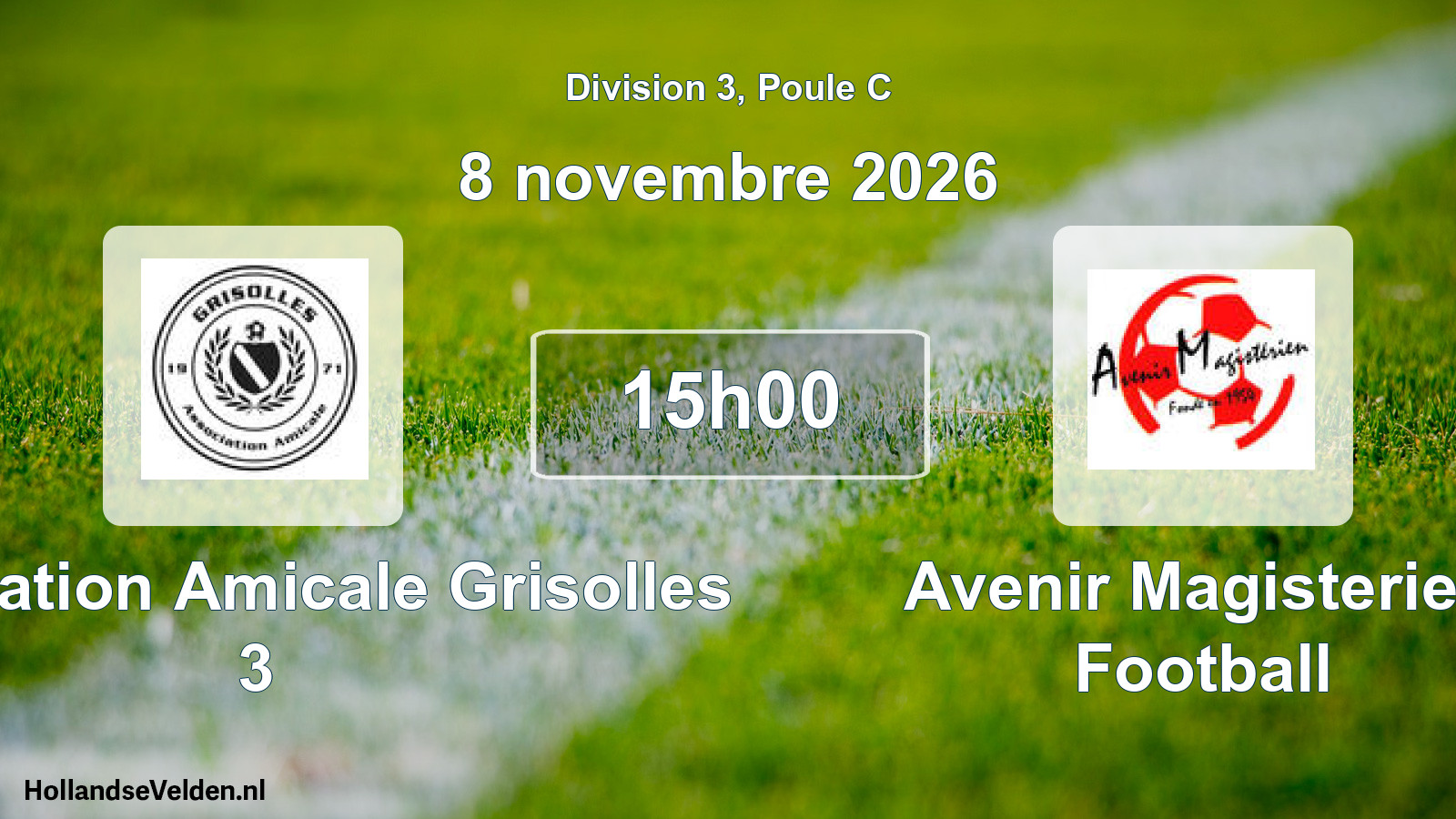 Match programmé: Association Amicale Grisolles 3 - Avenir Magisterien Football (8 novembre 2026)