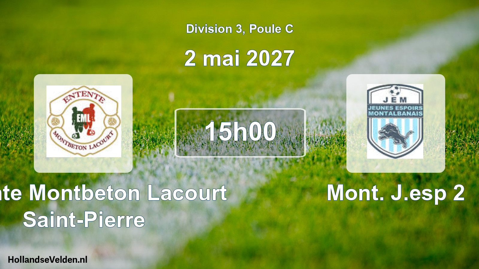 Match programmé: Entente Montbeton Lacourt Saint-Pierre - Mont. J.esp 2 (2 mai 2027)