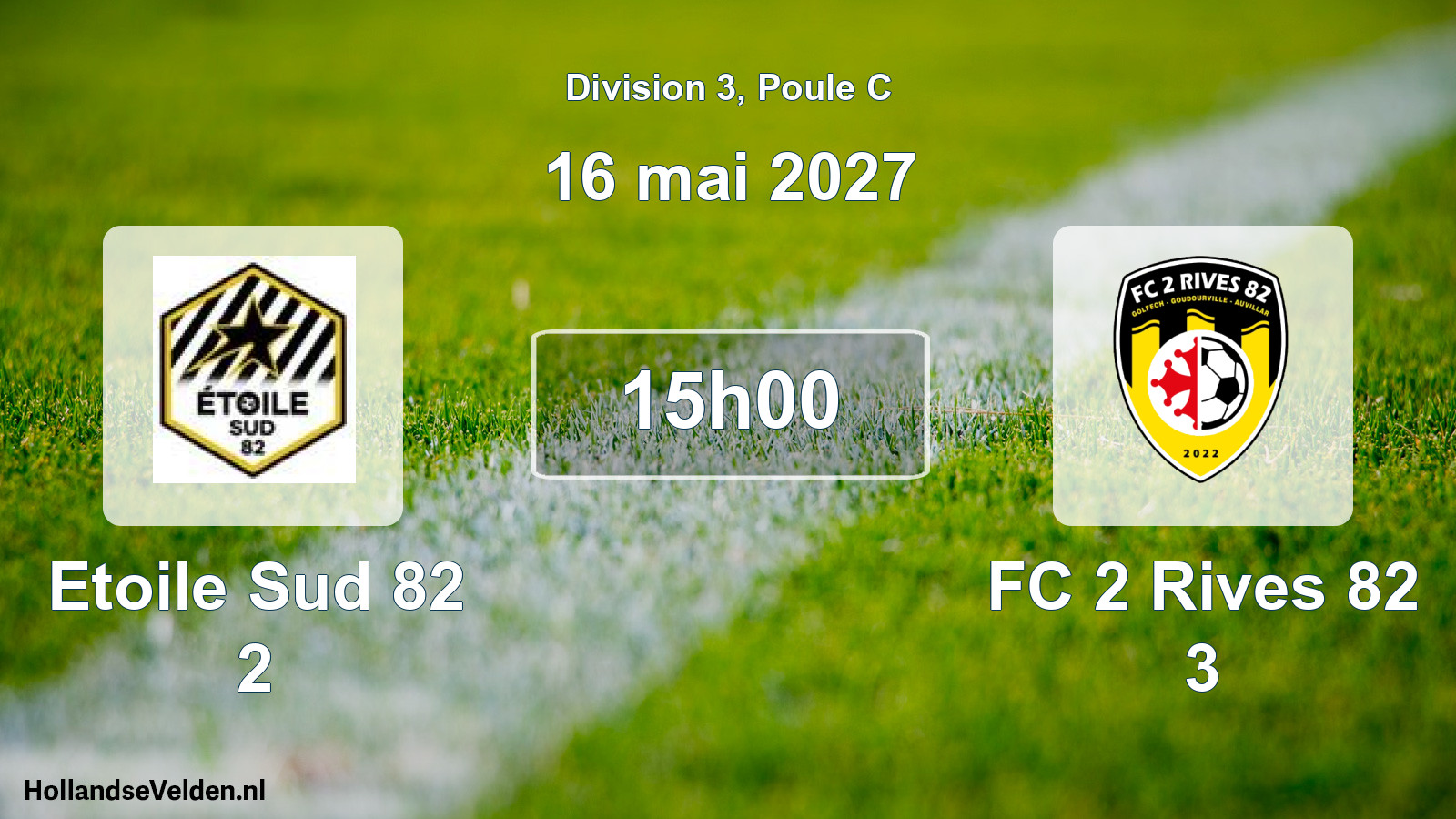 Match programmé: Etoile Sud 82 2 - FC 2 Rives 82 3 (16 mai 2027)
