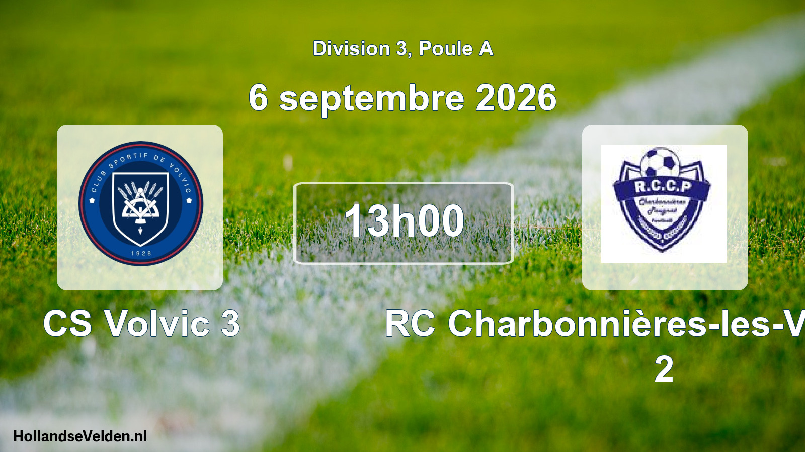 Match programmé: CS Volvic 3 - RC Charbonnières-les-Varennes 2 (6 septembre 2026)