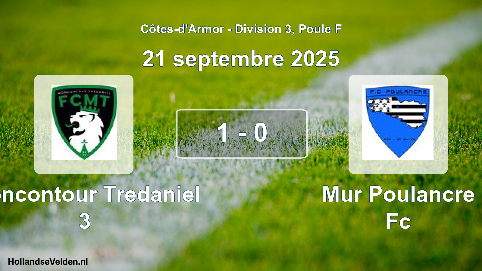 Total number of matches played: Moncontour Tredaniel 3 - Mur Poulancre Fc 1 - 0 (21 September 2025)