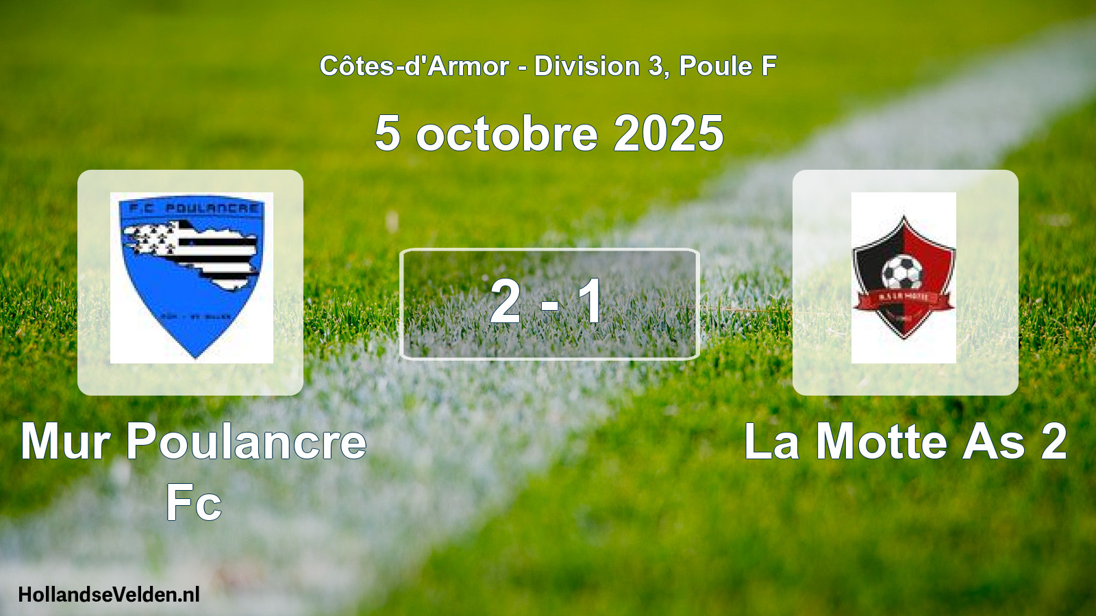 Gespeelde wedstrijd: Mur Poulancre Fc - La Motte As 2 2 - 1 (5 octobre 2025)