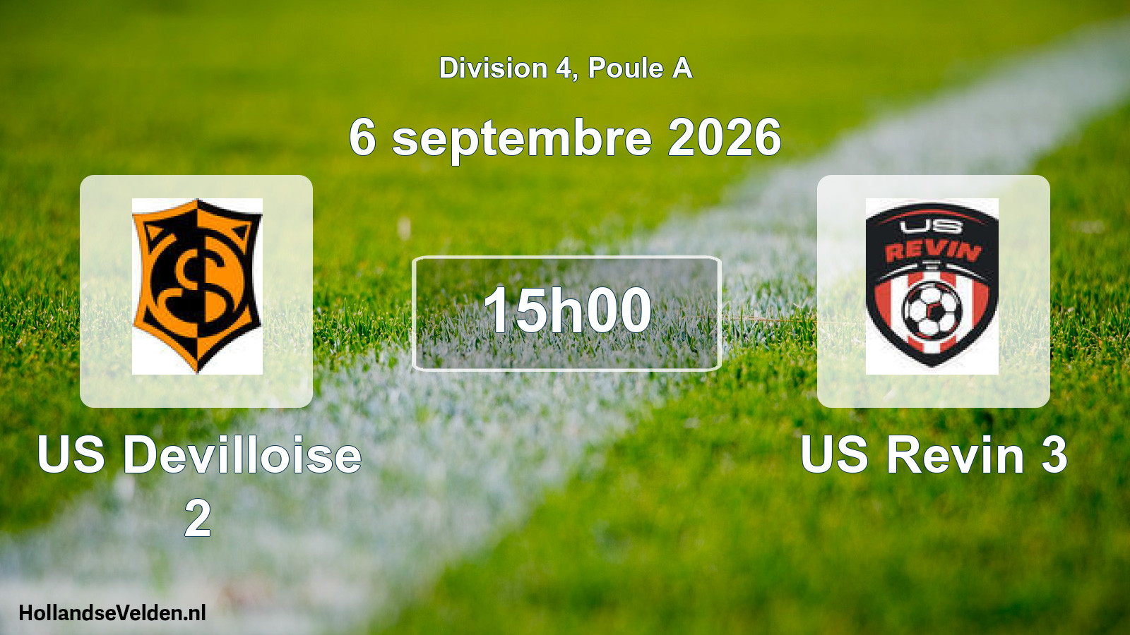 Match programmé: US Devilloise 2 - US Revin 3 (6 septembre 2026)