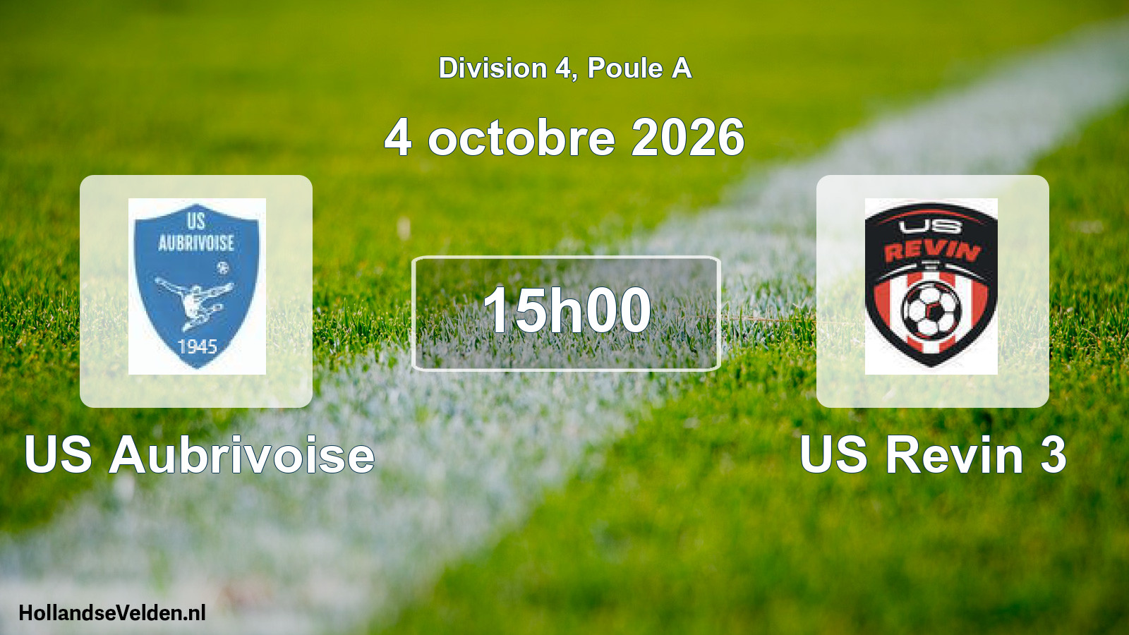 Match programmé: US Aubrivoise - US Revin 3 (4 octobre 2026)