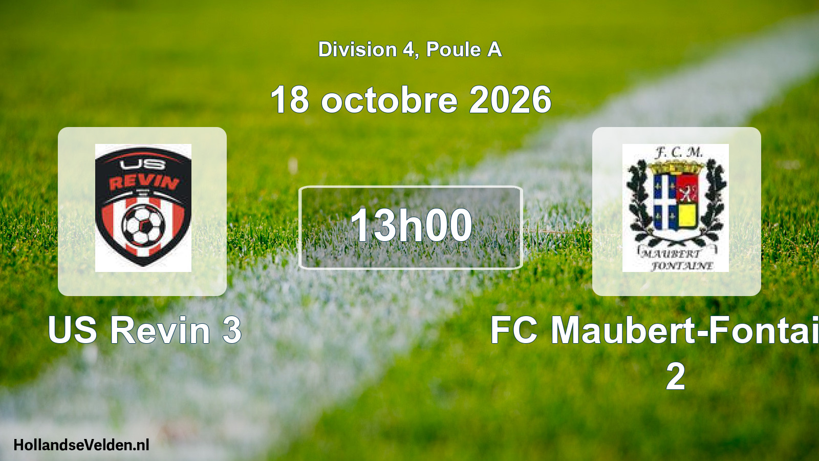 Match programmé: US Revin 3 - FC Maubert-Fontaine 2 (18 octobre 2026)