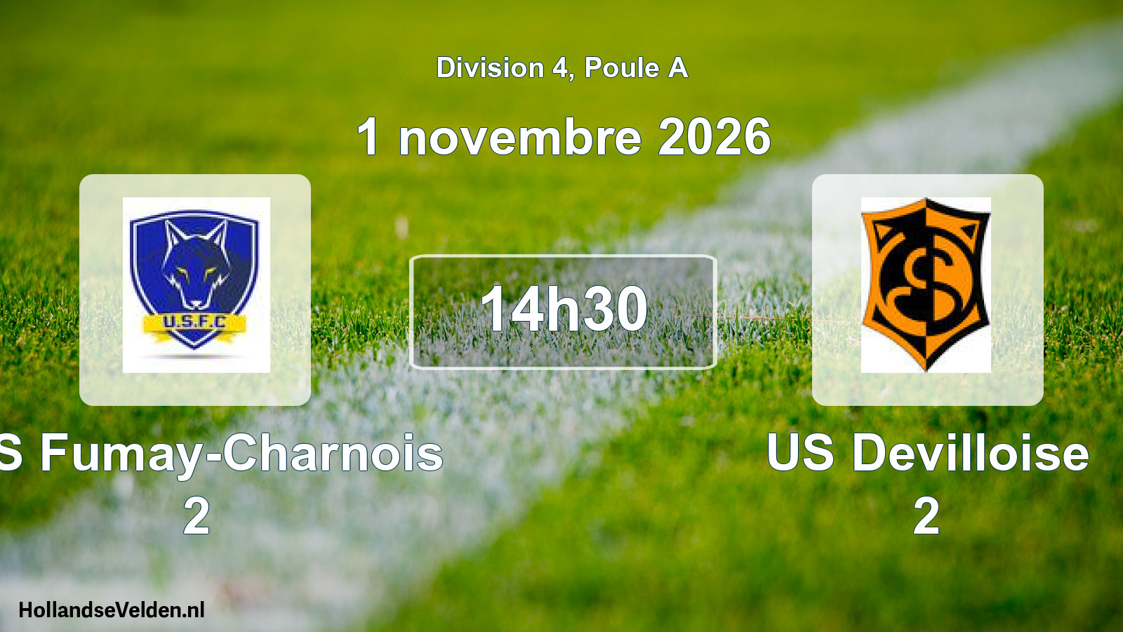Match programmé: US Fumay-Charnois 2 - US Devilloise 2 (1 novembre 2026)