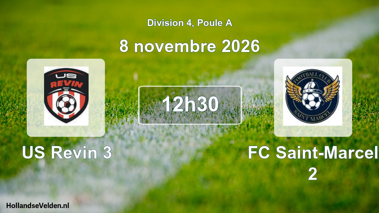 Match programmé: US Revin 3 - FC Saint-Marcel 2 (8 novembre 2026)