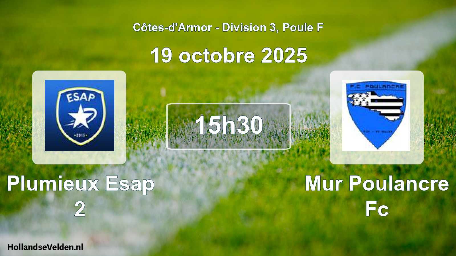 Geplande wedstrijd: Plumieux Esap 2 - Mur Poulancre Fc (19 oktober 2025)