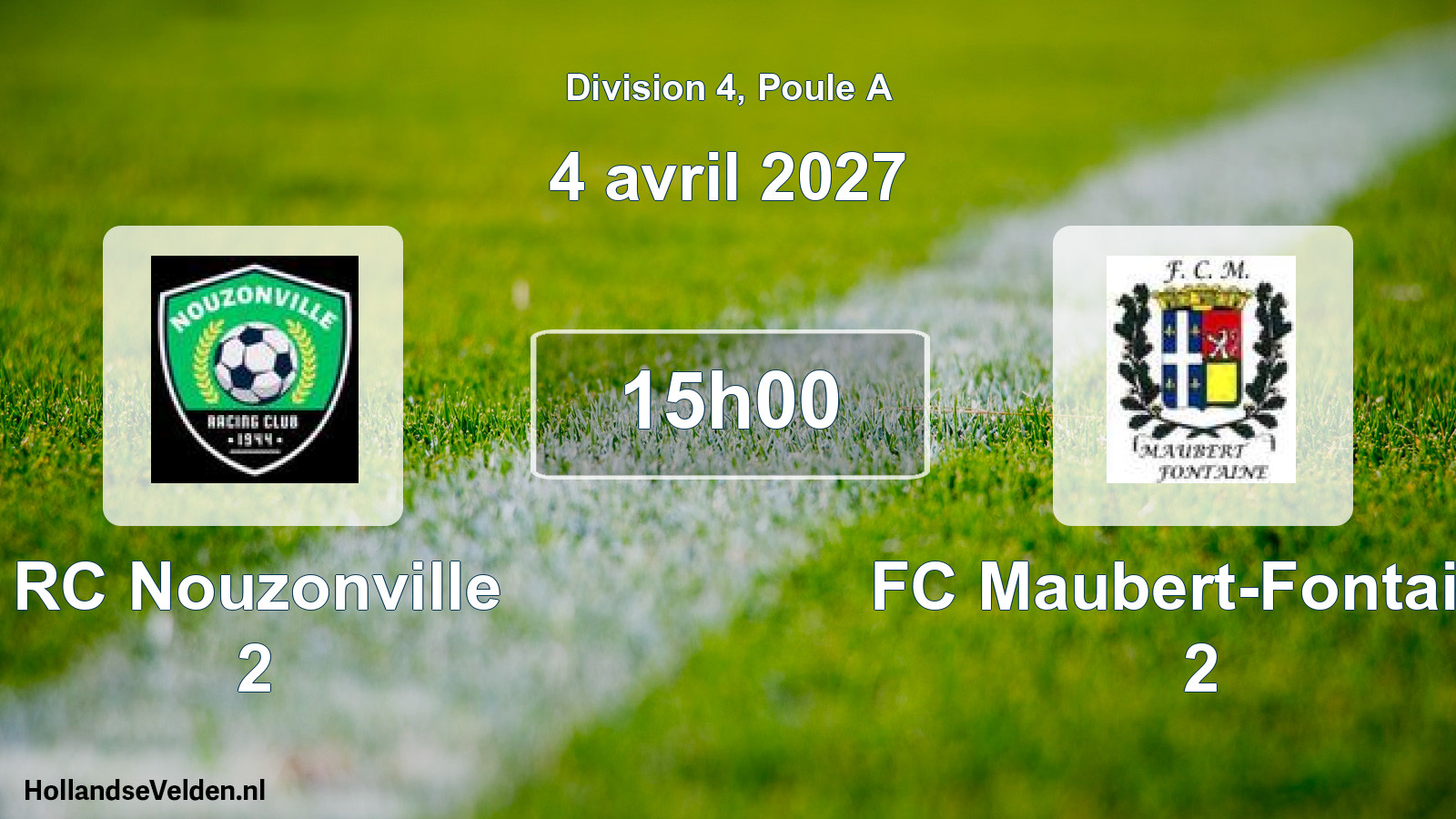 Match programmé: RC Nouzonville 2 - FC Maubert-Fontaine 2 (4 avril 2027)