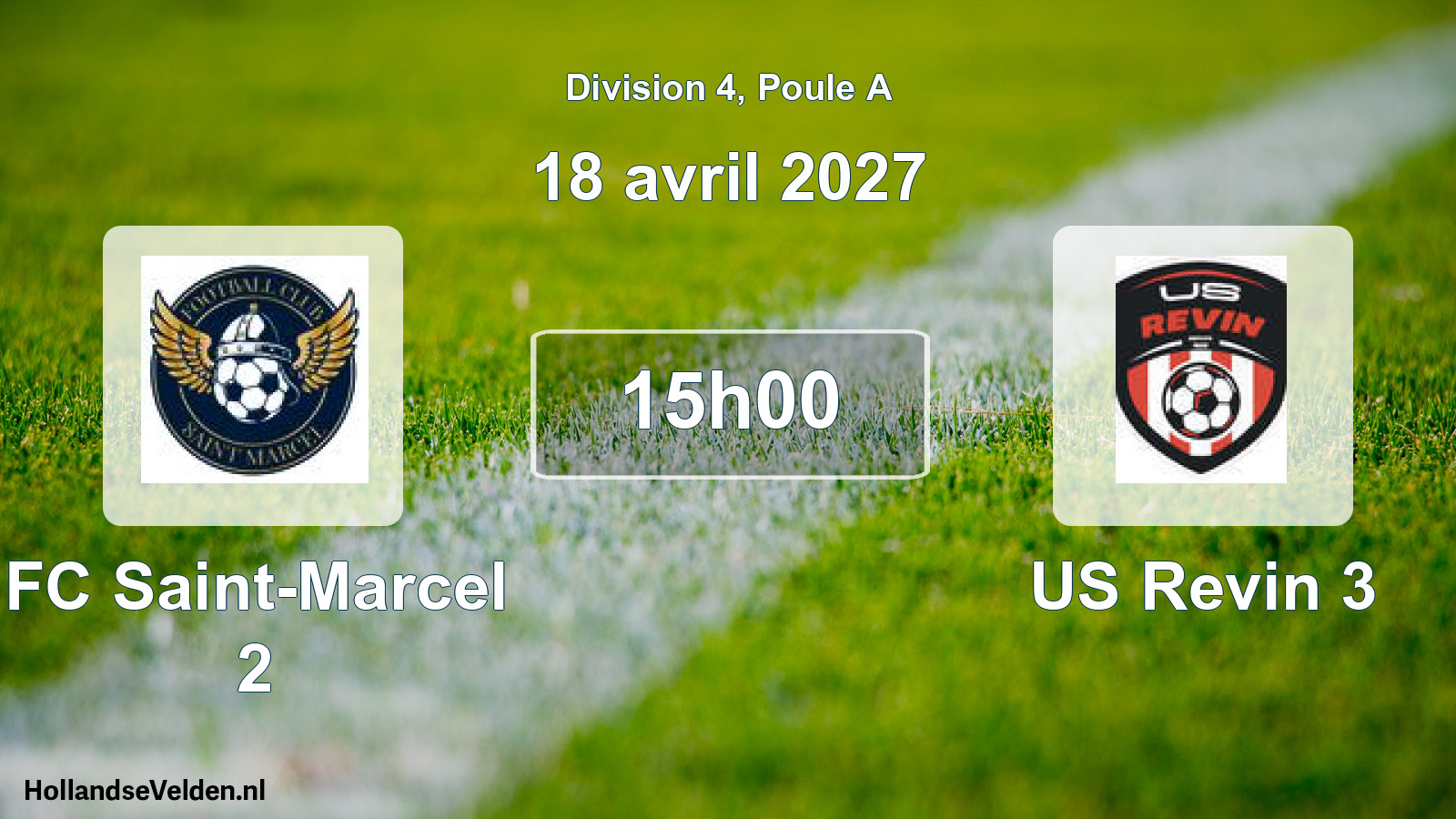 Match programmé: FC Saint-Marcel 2 - US Revin 3 (18 avril 2027)