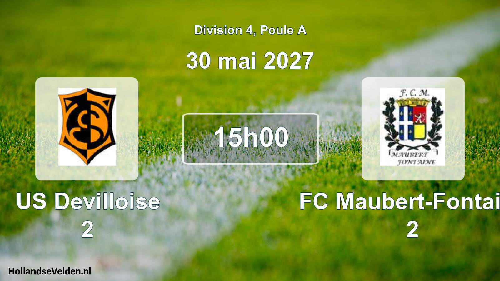 Match programmé: US Devilloise 2 - FC Maubert-Fontaine 2 (30 mai 2027)