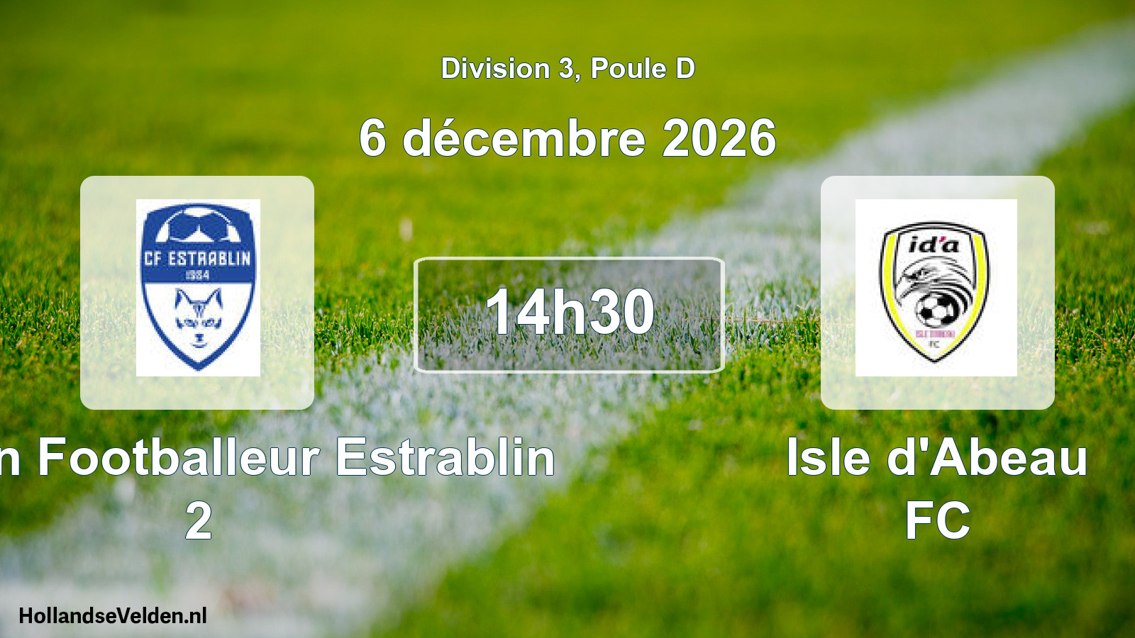 Scheduled Match: Chaton Footballeur Estrablin 2 - Isle d'Abeau FC (6 December 2026)