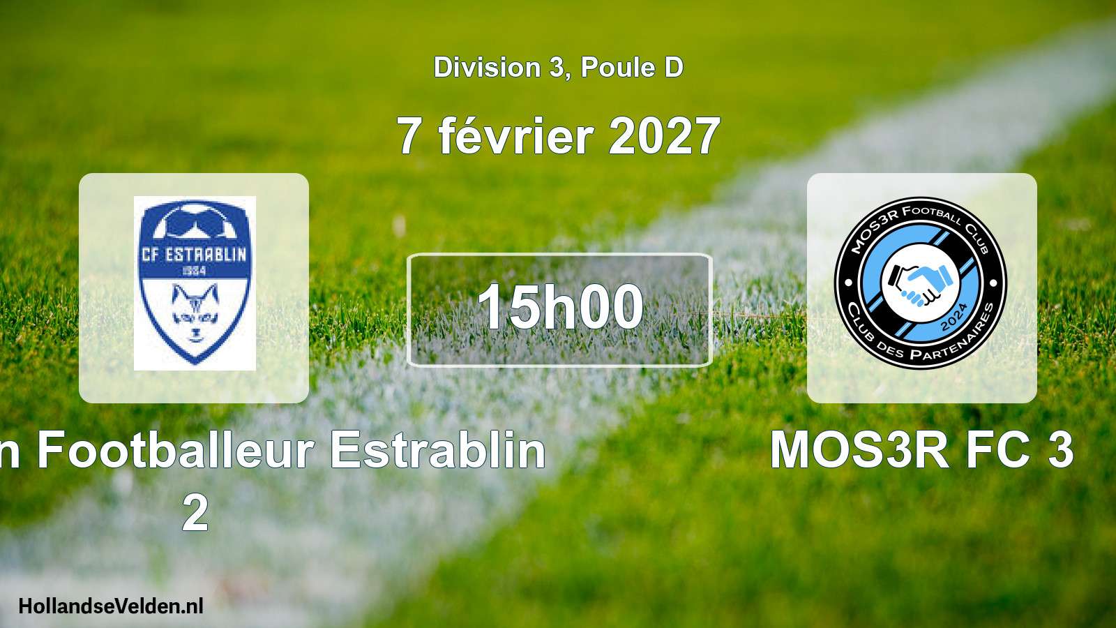 Scheduled Match: Chaton Footballeur Estrablin 2 - MOS3R FC 3 (7 February 2027)