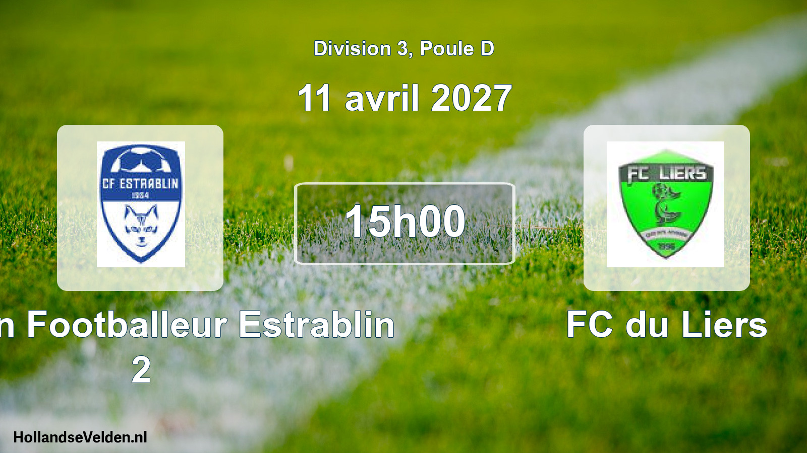 Scheduled Match: Chaton Footballeur Estrablin 2 - FC du Liers (11 April 2027)
