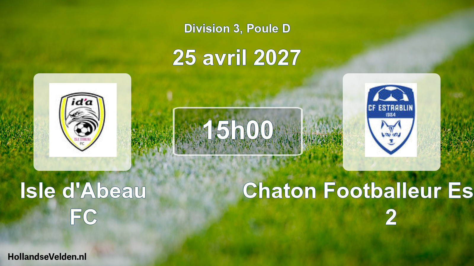 Scheduled Match: Isle d'Abeau FC - Chaton Footballeur Estrablin 2 (25 April 2027)