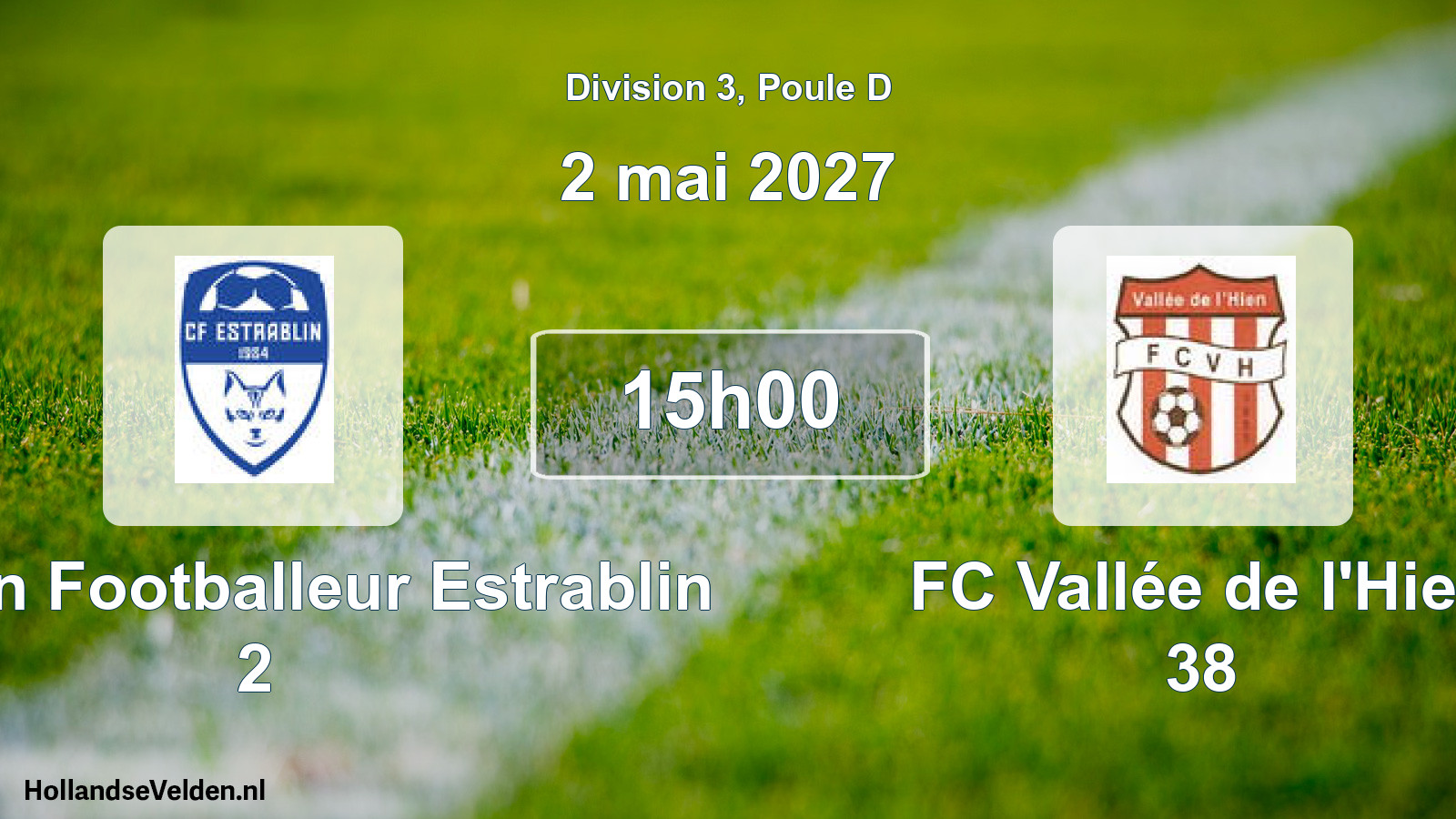 Scheduled Match: Chaton Footballeur Estrablin 2 - FC Vallée de l'Hien 38 (2 May 2027)