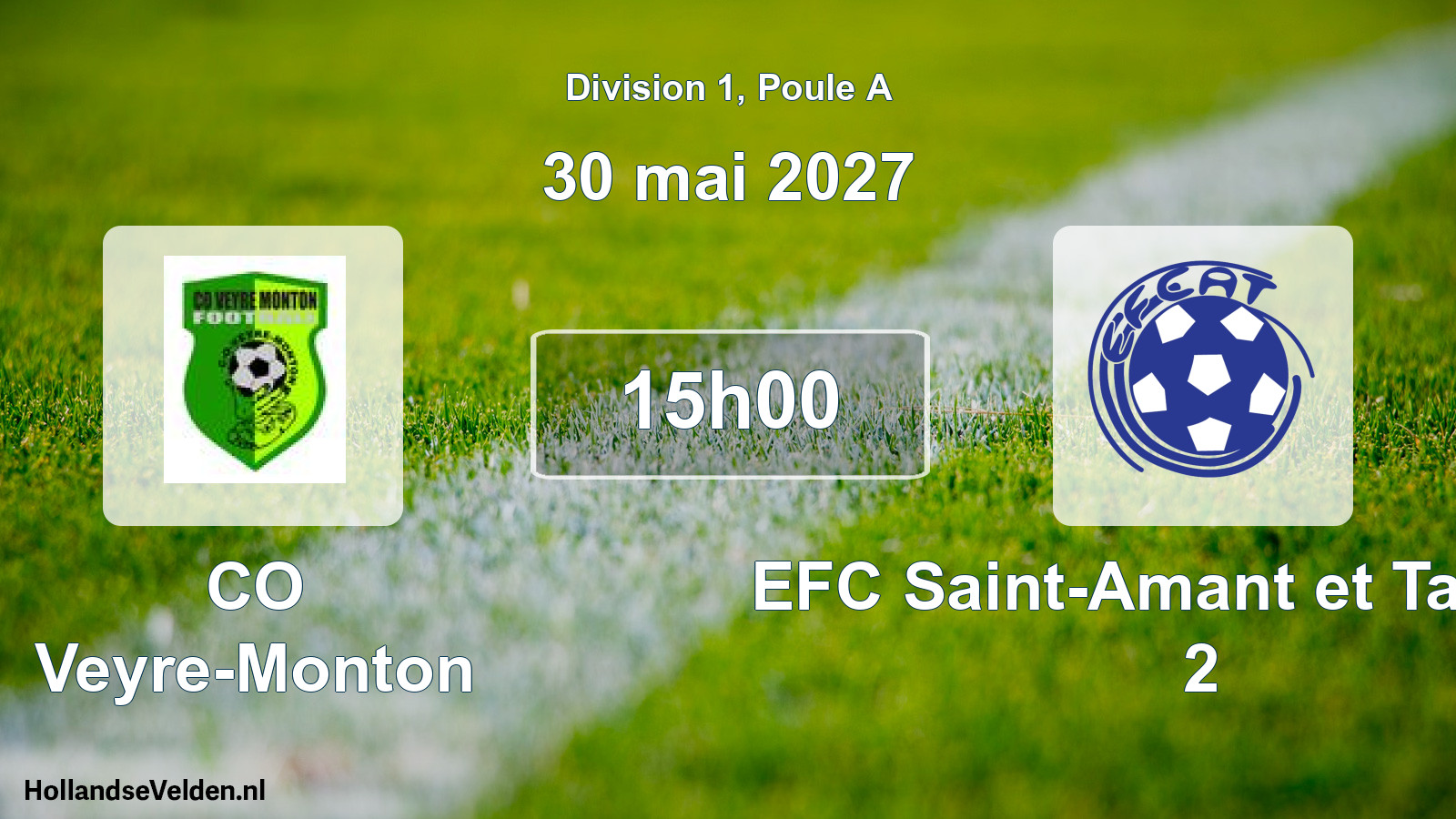 Match programmé: CO Veyre-Monton - EFC Saint-Amant et Tallende 2 (30 mai 2027)