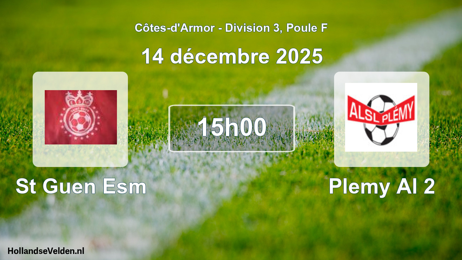 Geplande wedstrijd: St Guen Esm - Plemy Al 2 (14 december 2025)