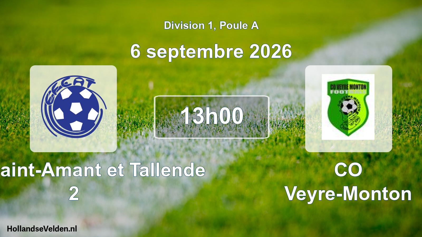 Match programmé: EFC Saint-Amant et Tallende 2 - CO Veyre-Monton (6 septembre 2026)