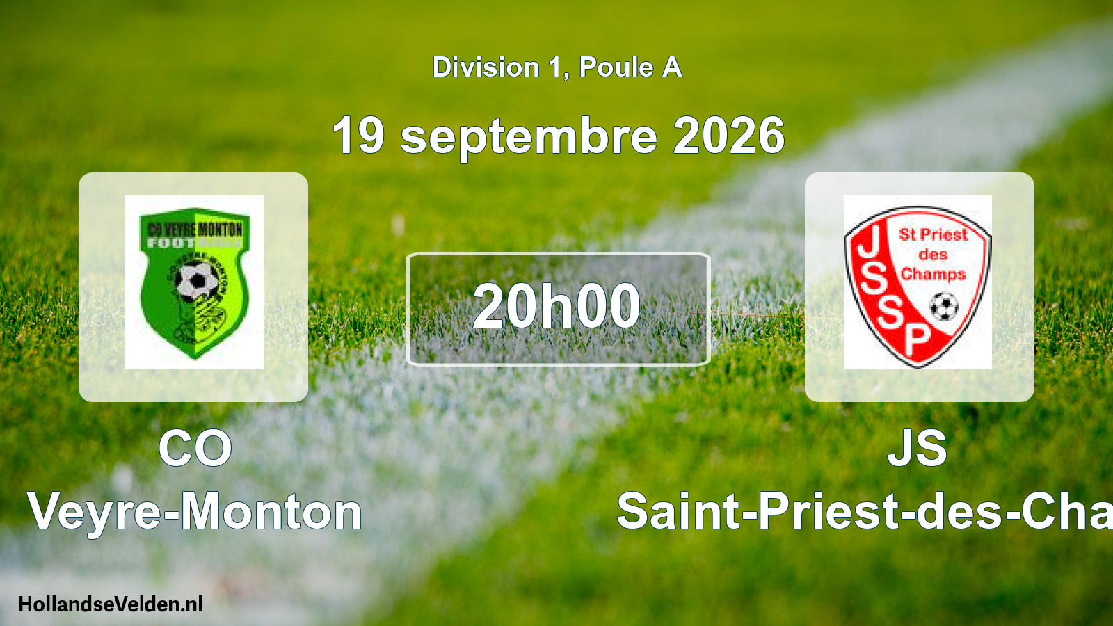 Match programmé: CO Veyre-Monton - JS Saint-Priest-des-Champs (19 septembre 2026)