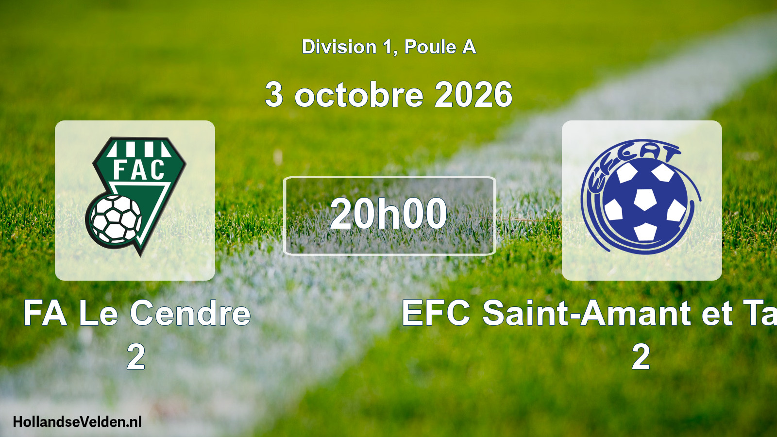Match programmé: FA Le Cendre 2 - EFC Saint-Amant et Tallende 2 (3 octobre 2026)