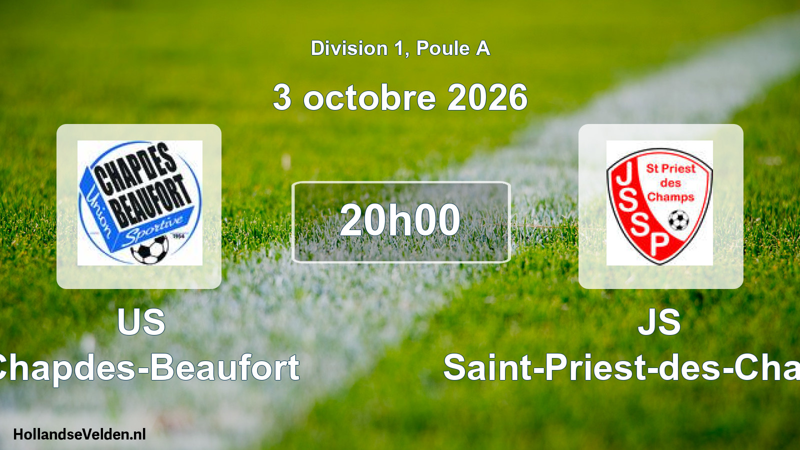 Match programmé: US Chapdes-Beaufort - JS Saint-Priest-des-Champs (3 octobre 2026)