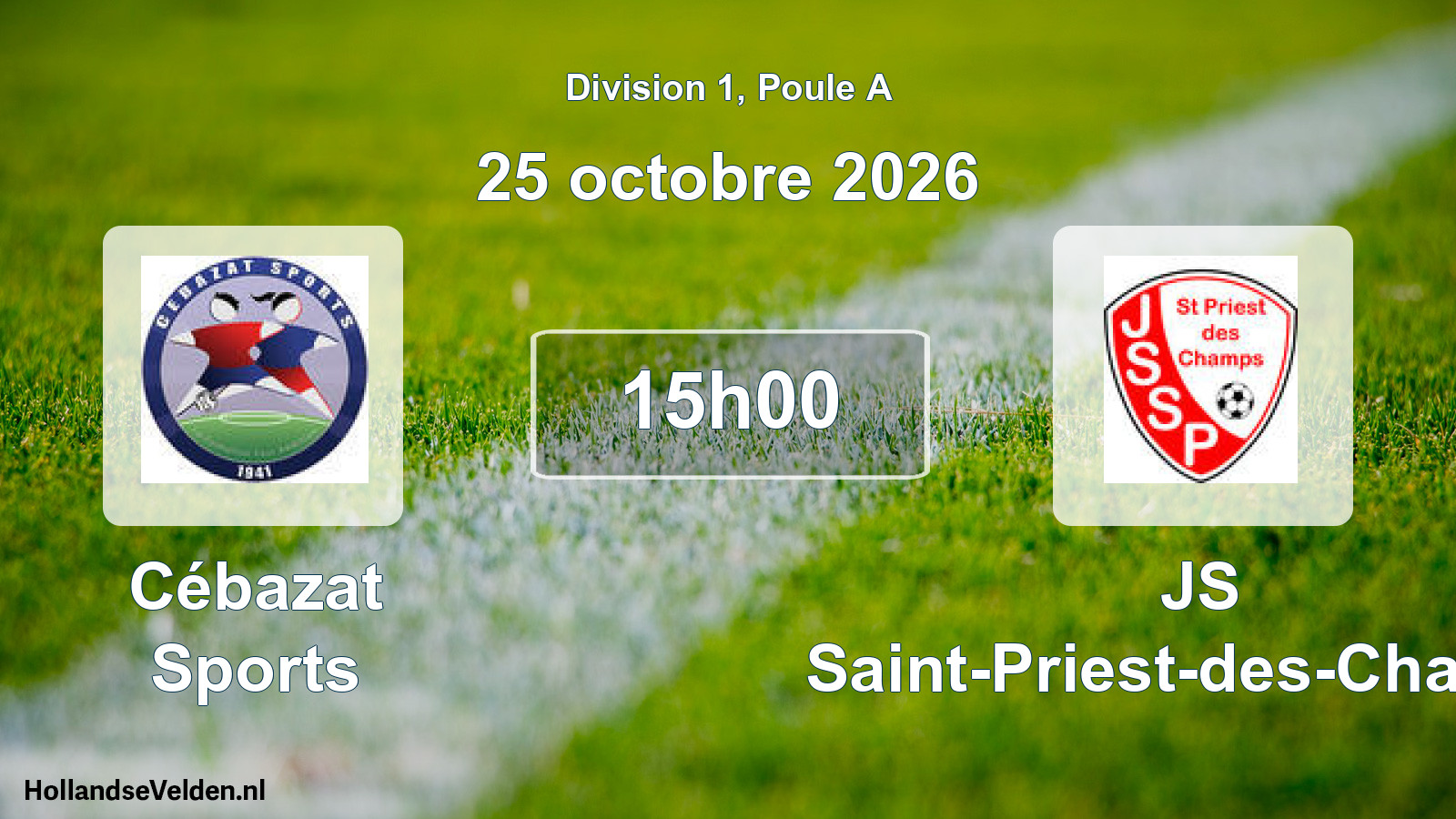Scheduled Match: Cébazat Sports - JS Saint-Priest-des-Champs (25 October 2026)