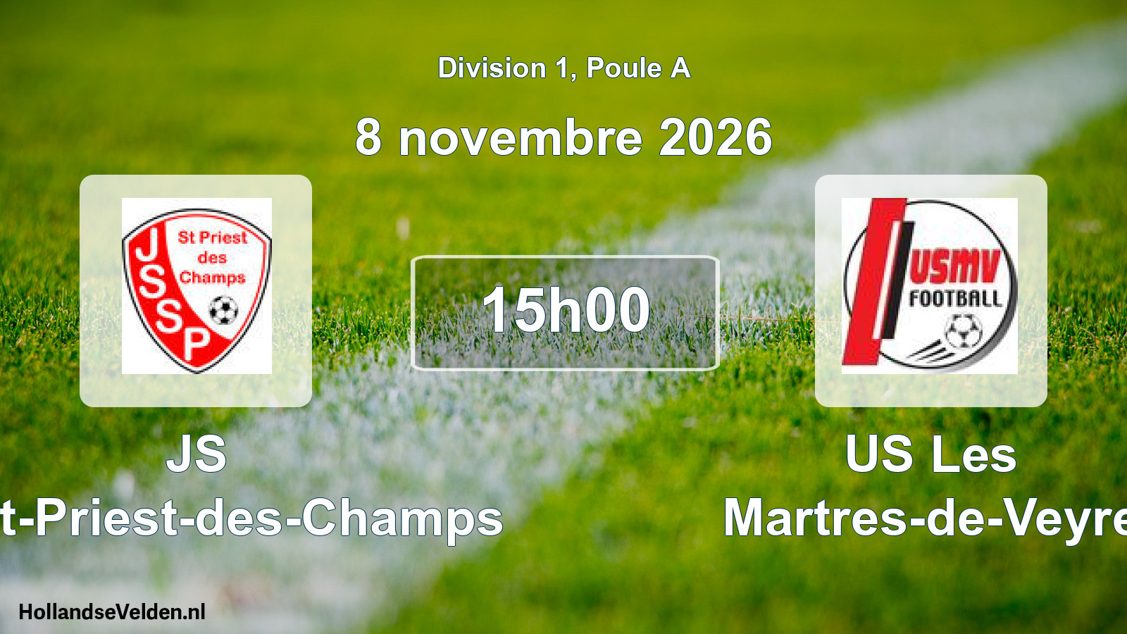 Scheduled Match: JS Saint-Priest-des-Champs - US Les Martres-de-Veyre (8 November 2026)
