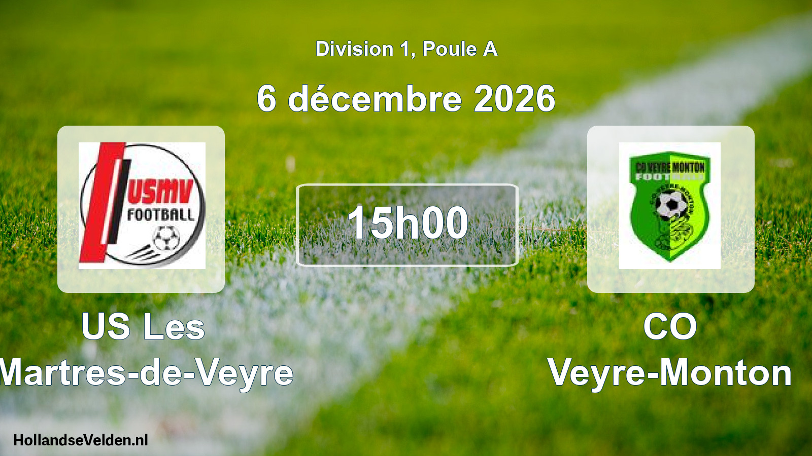 Match programmé: US Les Martres-de-Veyre - CO Veyre-Monton (6 décembre 2026)