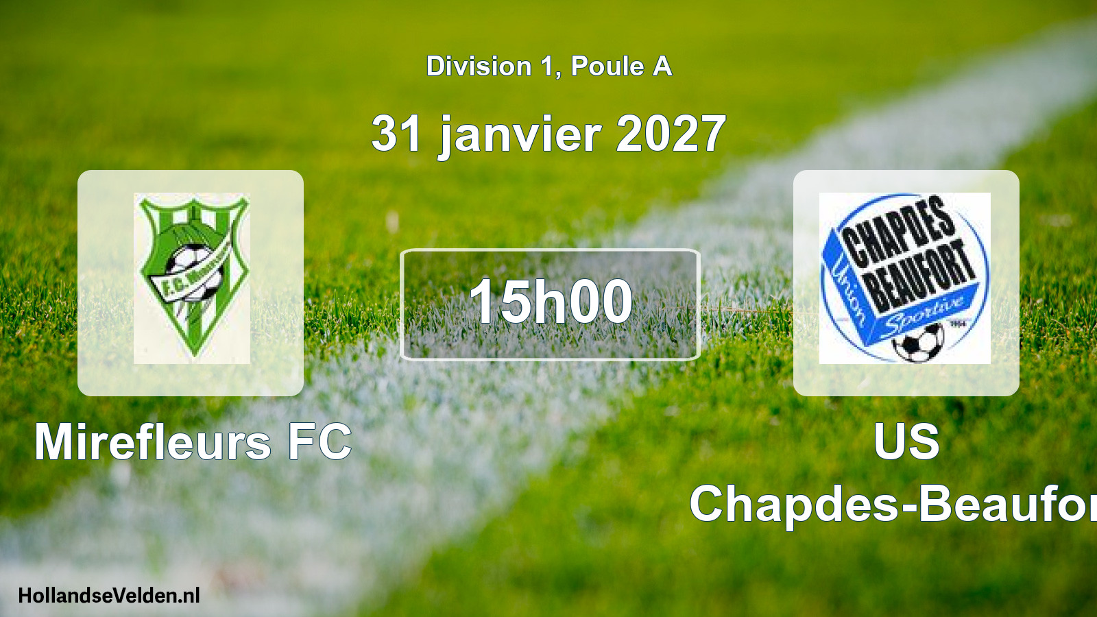 Match programmé: Mirefleurs FC - US Chapdes-Beaufort (31 janvier 2027)