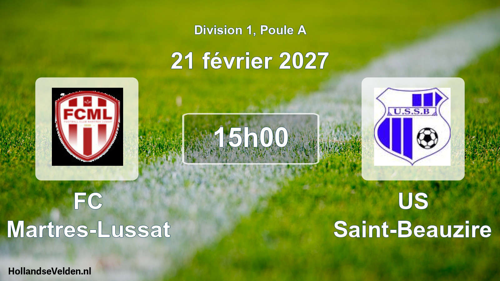 Match programmé: FC Martres-Lussat - US Saint-Beauzire (21 février 2027)