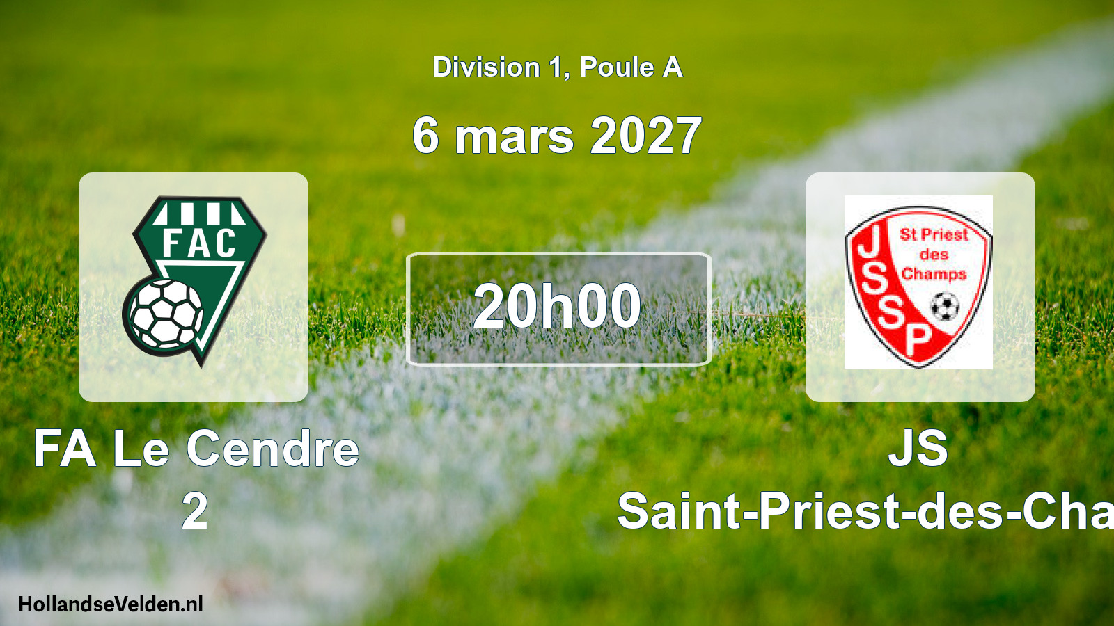 Match programmé: FA Le Cendre 2 - JS Saint-Priest-des-Champs (6 mars 2027)