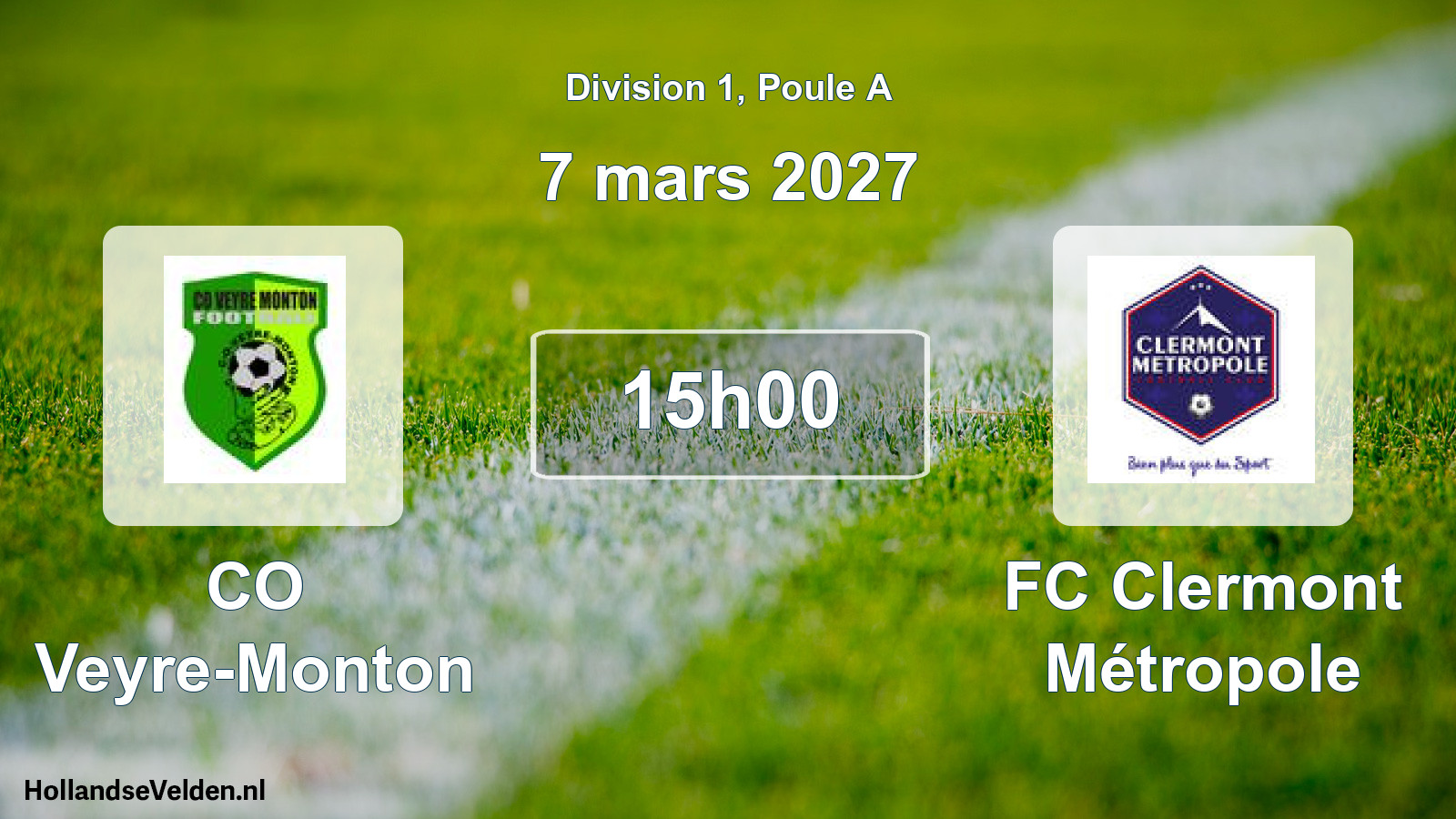 Match programmé: CO Veyre-Monton - FC Clermont Métropole (7 mars 2027)