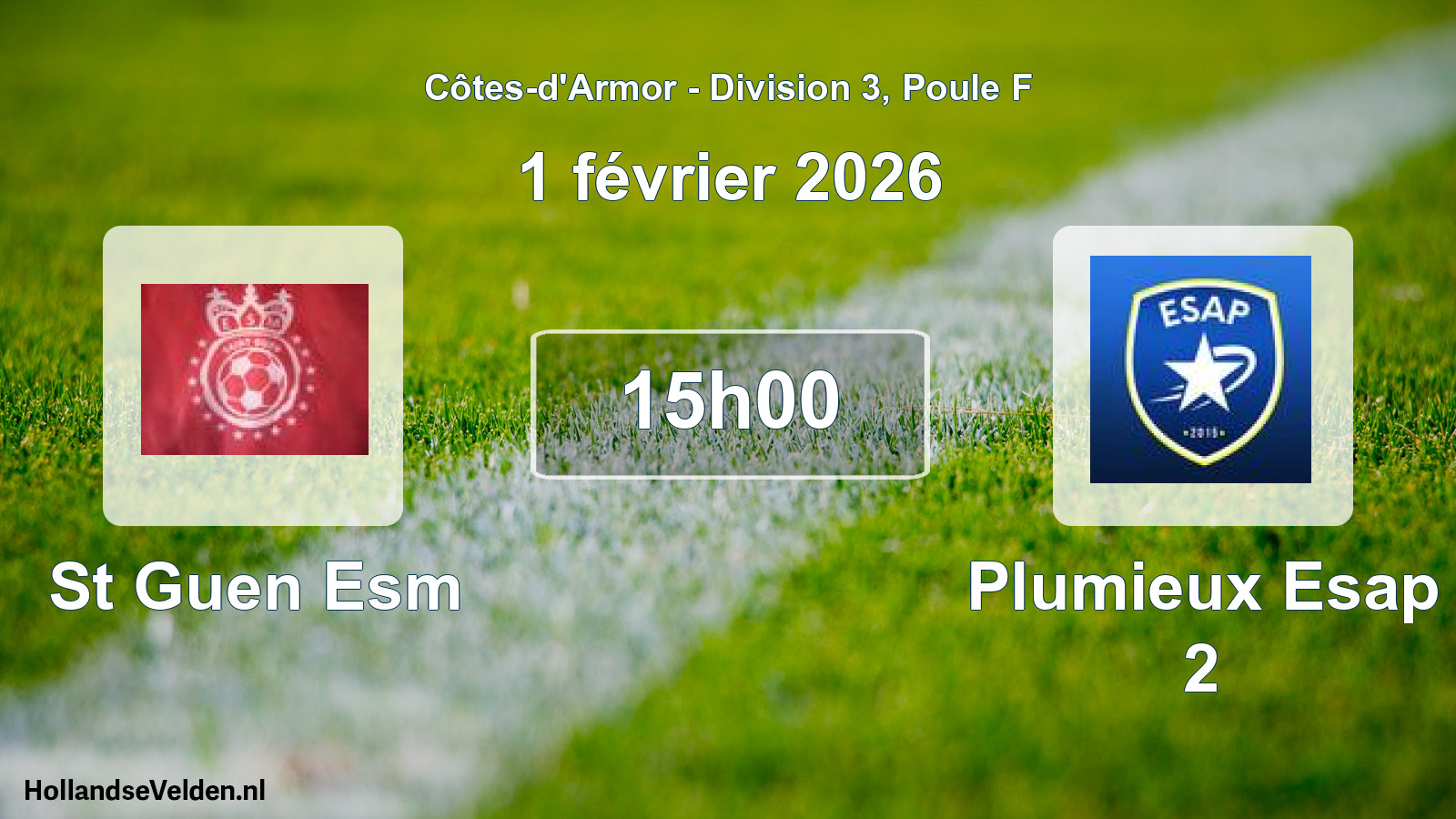 Geplande wedstrijd: St Guen Esm - Plumieux Esap 2 (1 février 2026)