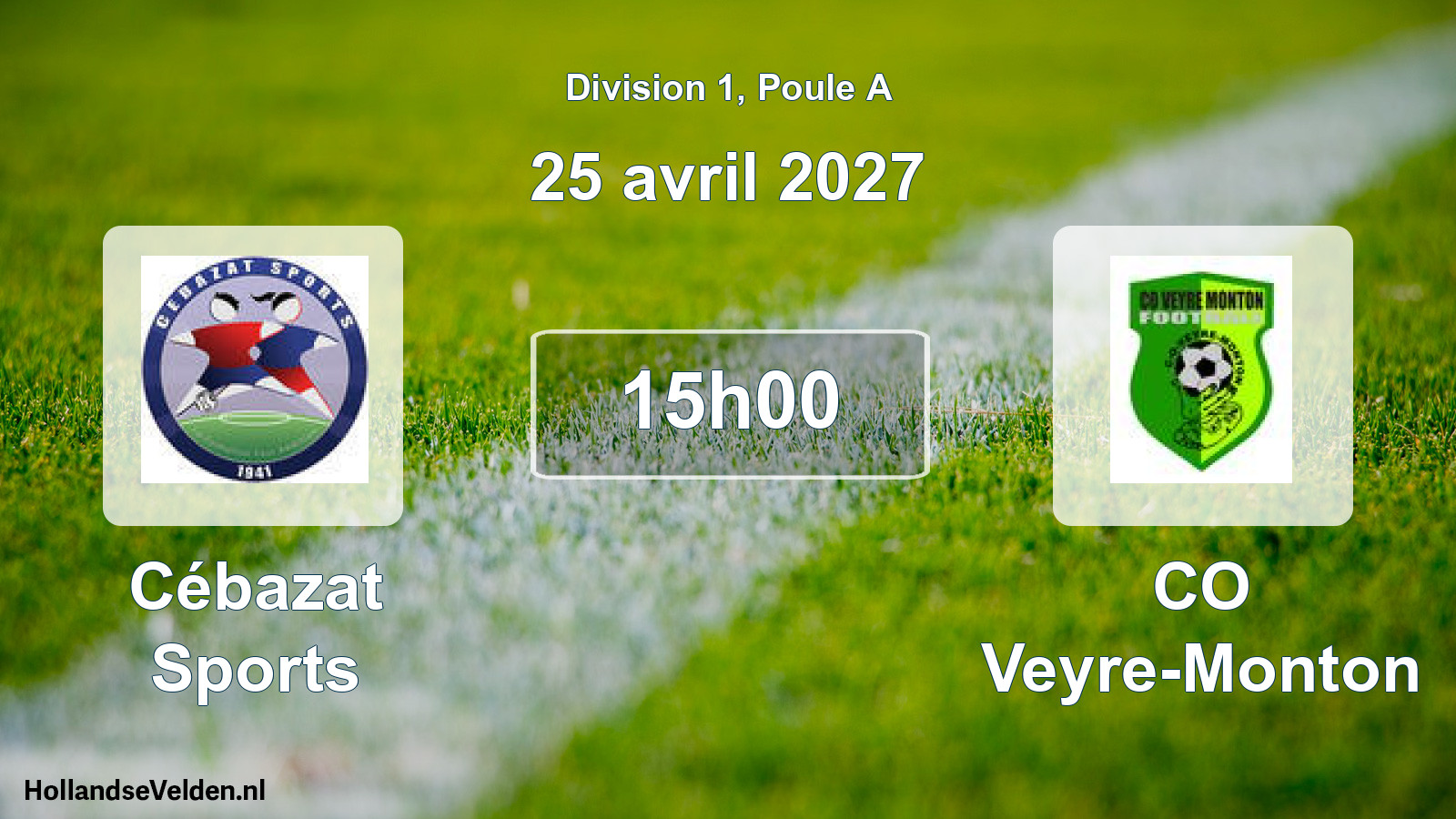 Match programmé: Cébazat Sports - CO Veyre-Monton (25 avril 2027)