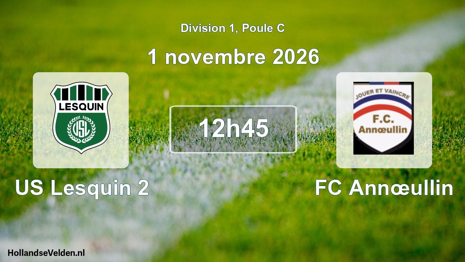 Scheduled Match: US Lesquin 2 - FC Annœullin (1 November 2026)