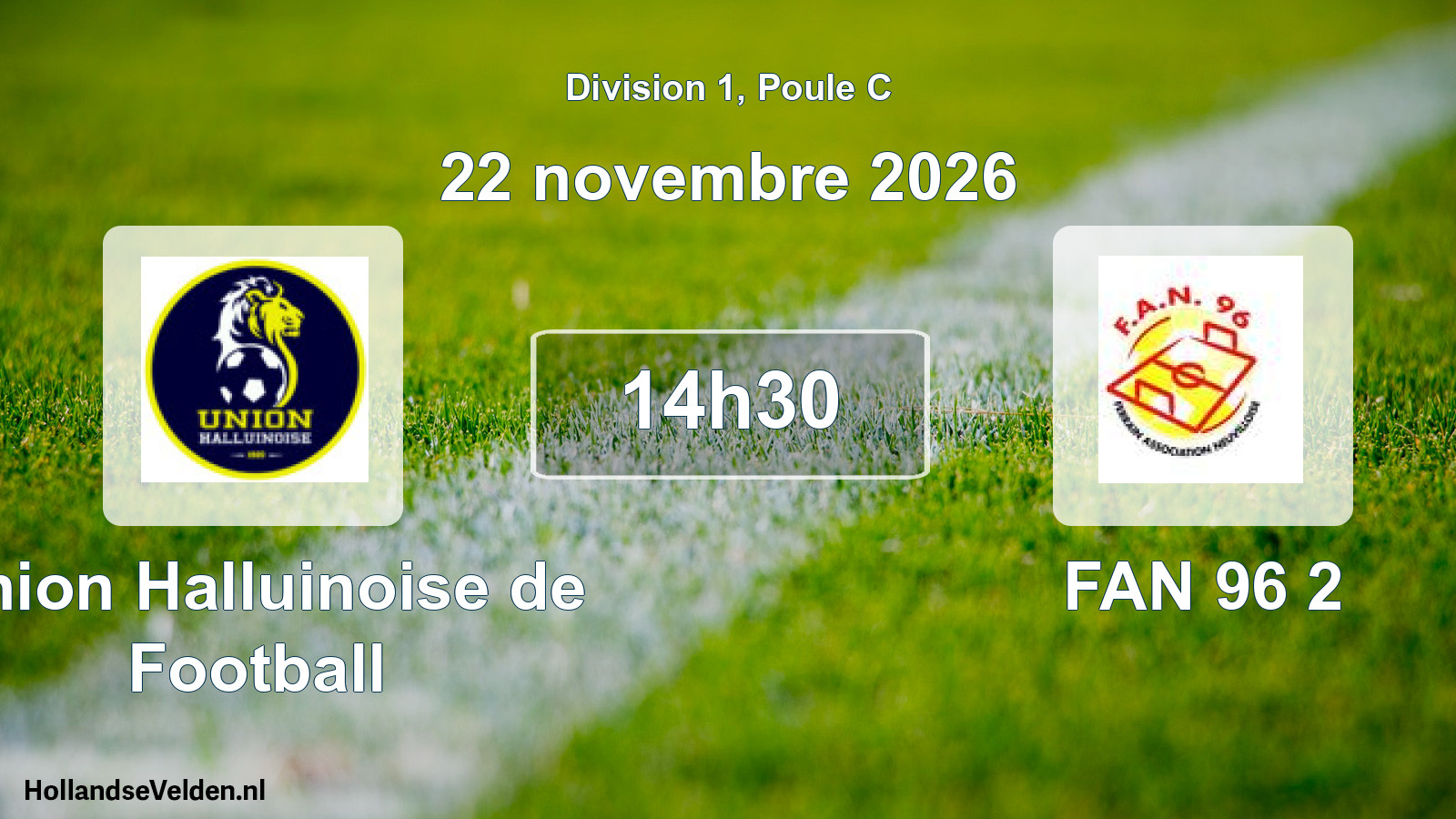 Match programmé: Union Halluinoise de Football - FAN 96 2 (22 novembre 2026)