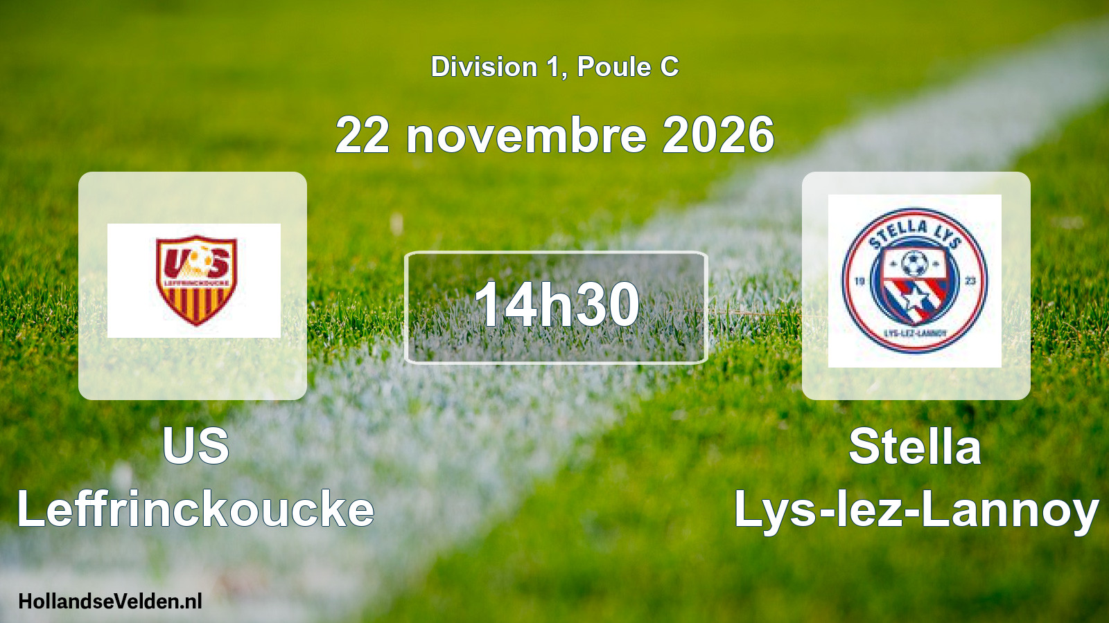 Match programmé: US Leffrinckoucke - Stella Lys-lez-Lannoy (22 novembre 2026)