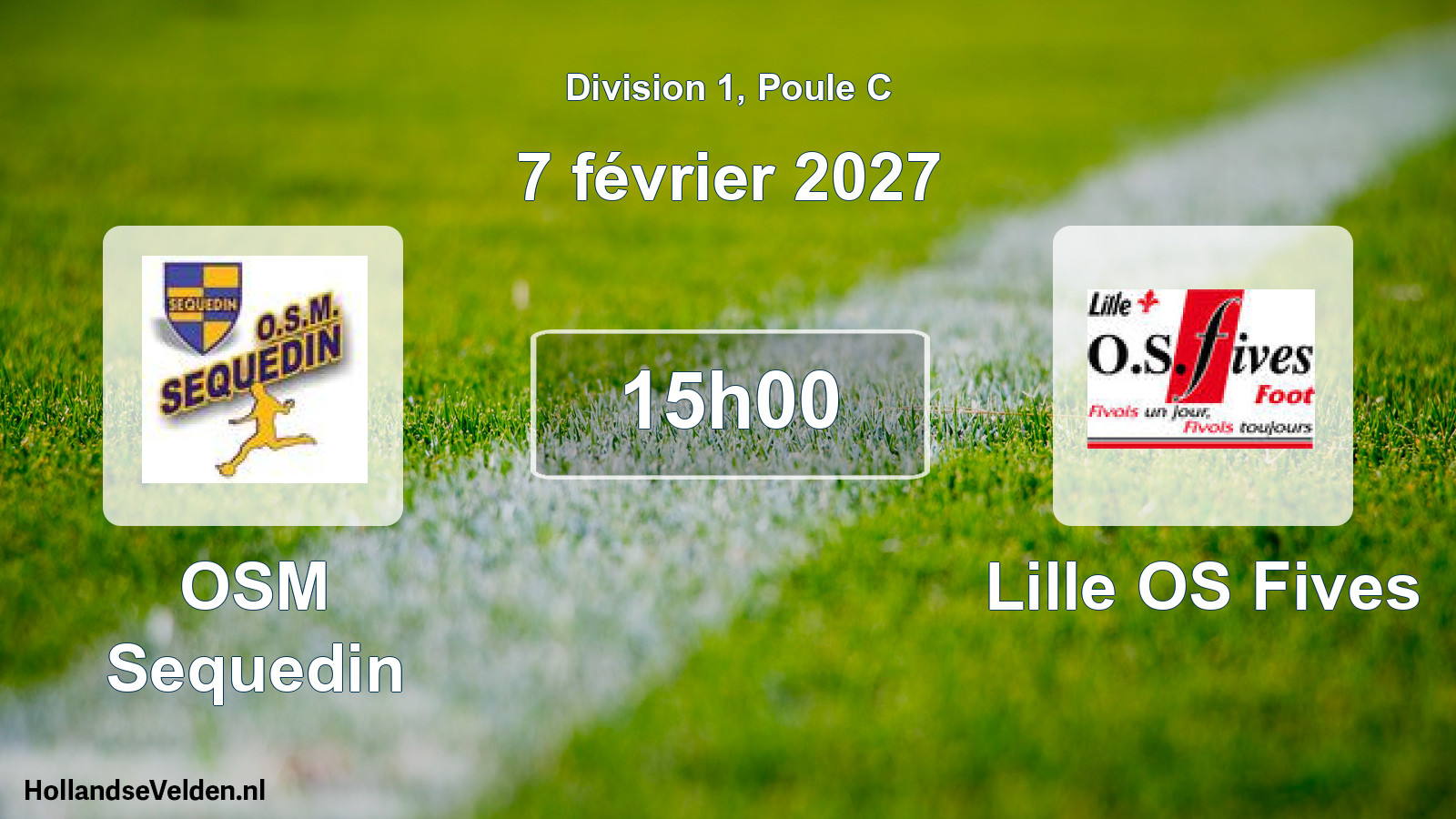 Match programmé: OSM Sequedin - Lille OS Fives (7 février 2027)
